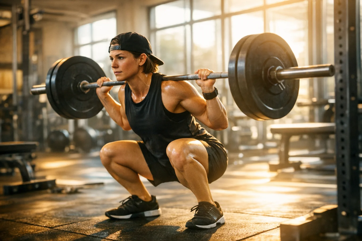 Plant-based athlete performing strength training and sprinting exercises