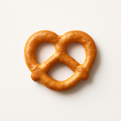 Snacks, pretzels, hard, plain, salted