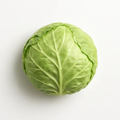 Illustration of cabbage, common (danish, domestic, and pointed types), stored, raw
