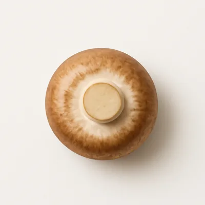 Illustration of mushrooms, brown, italian, or crimini, exposed to ultraviolet light, raw