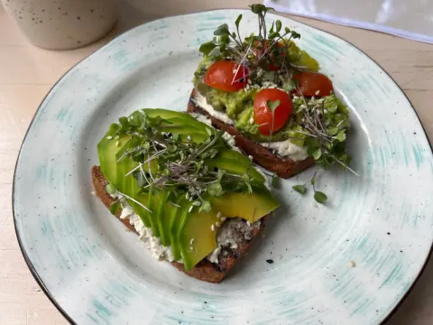 Avocado Toast Two Ways with Tofu Spread, cooked by Ely