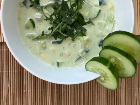 Cold Almond Soup, cooked by Katja