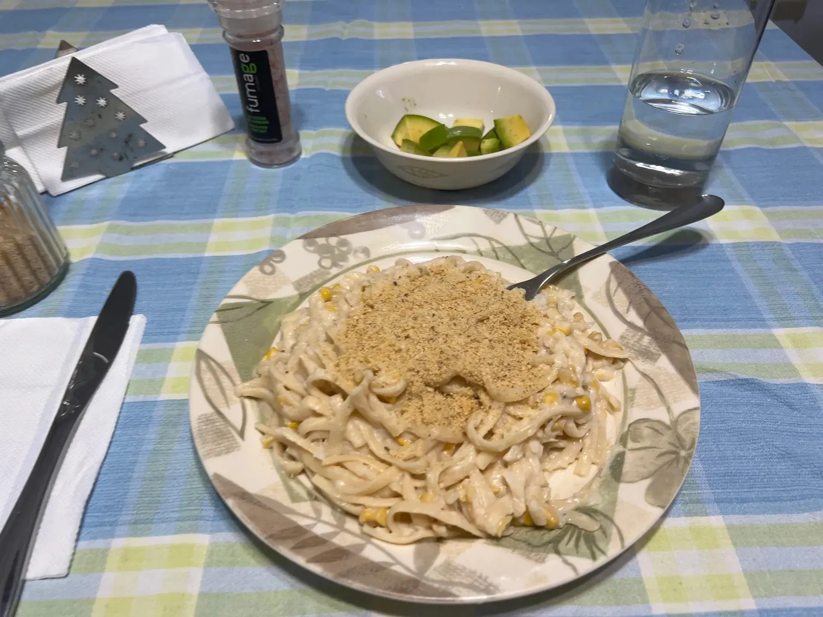 Creamy Corn Fettuccine with Cashew Parmesan, another view (4 of 4)