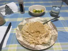 Creamy Corn Fettuccine with Cashew Parmesan, another view (4 of 4)