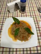 Whole Wheat Spaghetti with Fresh Tomato Sauce, another view (2 of 2)
